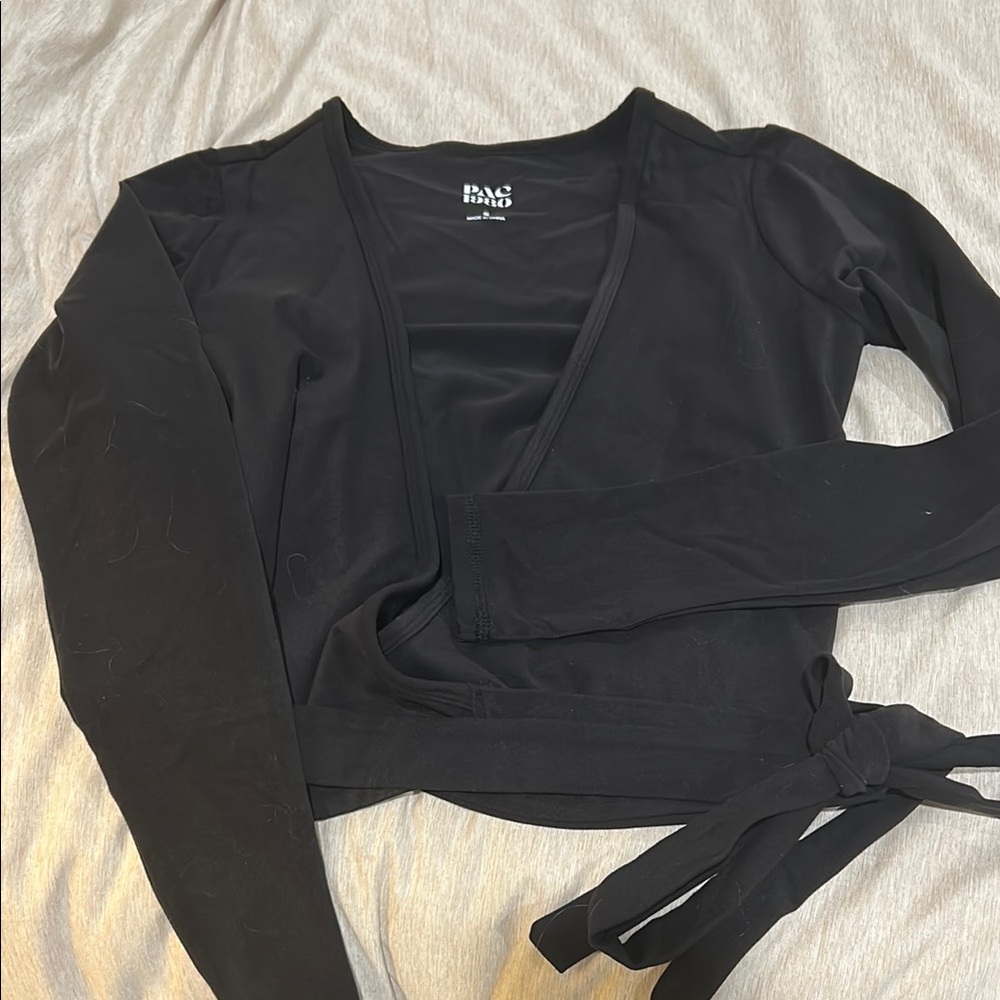 PacSun Black Wrap Crop Top